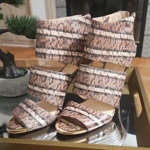 Jessica Simpson Textured Brown Strappy Heels